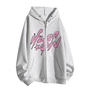 Толстовка Unisex Hooded Moderate Cardigan HUANQIU, светло-серый fleece-lined