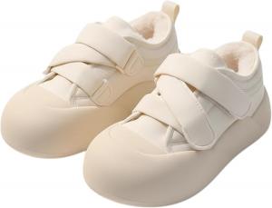 Женские зимние термо-кроссовки с толстой подошвой на платформе, отделанные искусственным мехом, классические короткие ботинки для прогулок на улице ODUODU, Beige