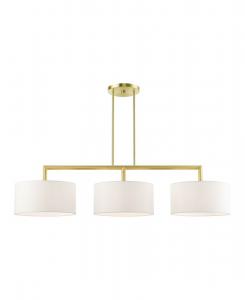 Линейная люстра Meridian с тремя плафонами Livex, цвет gold-tone