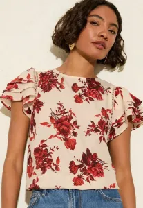 Блузка прямого кроя с рукавами-воланами и круглым вырезом. Friends Like These, Rose Print