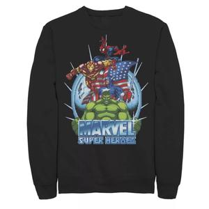 Мужской флисовый флис с коллажем для видеоигр, «Мстители, супергерои» Marvel