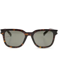 Солнцезащитные очки в квадратной оправе Saint Laurent Eyewear, коричневый