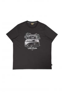 Футболка-Транспортер с принтом винтажного автобуса для расслабленного отдыха и ощущения путешествия Roadsign Australia, серый