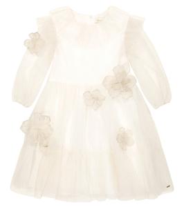 Платье из хлопкового бархата Tartine et Chocolat, Nacre