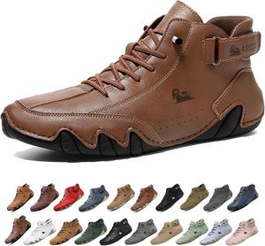 Мужские водонепроницаемые дышащие высокие ботинки-чукка ручной работы, нескользящие, для походов, вождения, кемпинга, легкие босоножки на все сезоны Generic, коричневый