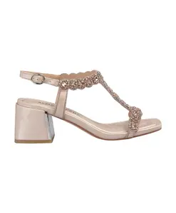 Сандалии с отделкой из страз и каблуком Alma En Pena, розовый