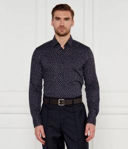 Рубашка Boss с принтом, синий