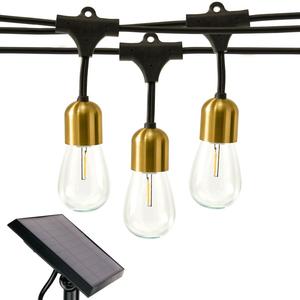 Brightech Уличная светодиодная гирлянда Glow длиной 27 футов на солнечных батареях с латунной фурнитурой
