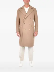Двубортное шерстяное пальто Boglioli, светло-коричневый