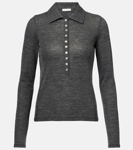 Поло из шифона Vince, Med H Grey