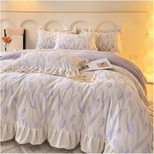 YUSIWOAL Комплект постельного белья для девочек с рюшами