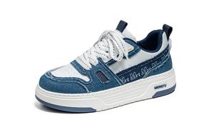Кроссовки для скейтборда унисекс низкие синий/белый Meiretu