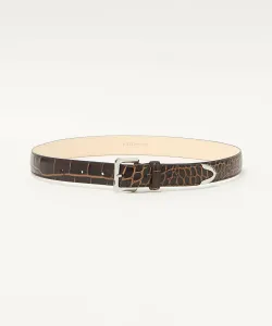 Ремень CROCO STMP 25 мм United Arrows, цвет Dk Brown