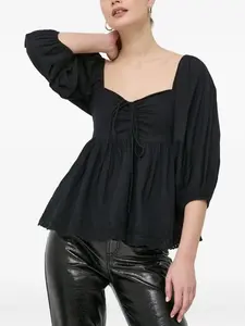 Блузка с вышивкой Notes du Nord, черный