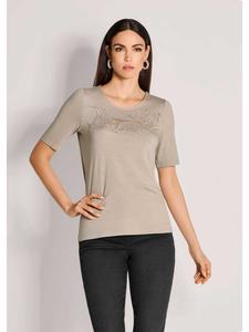 MADELEINE Элегантный топ со стразами цвета капучино