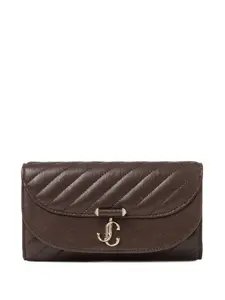 Стеганый клатч Curve JIMMY CHOO, коричневый