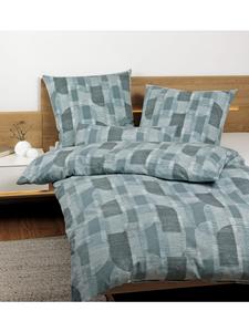 Постельное белье из хлопка Janine цвета Шиншилла в цвете шалфей-нефрит Janine, 135 x 200 + 80 x 80 см