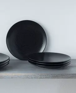 Салатные тарелки Swirl Coupe, набор из 4 шт. Noritake, black
