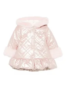 Стеганый пуховик с оборками Patachou, розовый