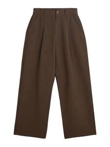 Свободные брюки со складками спереди Bershka, шоколадный