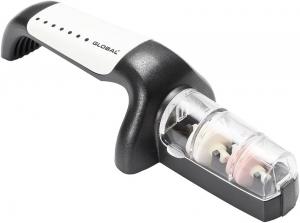 Global 2-Stage Handheld Knife Sharpener, Stainless Steel