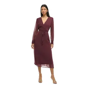 Платье Vila Falia long sleeve midi, фиолетовый