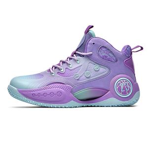 Black-tailed deer Амортизирующие нескользящие износостойкие дышащие баскетбольные кроссовки мидтоп Unisex Black Tailed Deer в фиолетово-светло-зеленом цвете, цвет Purple Light Green