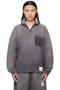 Выцветший на солнце свитер с четвертью молнией Maison Mihara Yasuhiro, черный