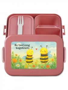 Mr. & Mrs. Panda Дизайн хлебницы «Влюбленная пчела» с надписью, пастельно-красный цвет