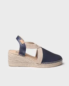 Женские кожаные эспадрильи на танкетке Toni Pons, тёмно-синий