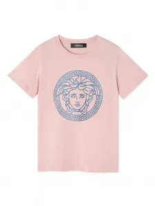 Футболка с принтом Medusa Versace Kids, розовый