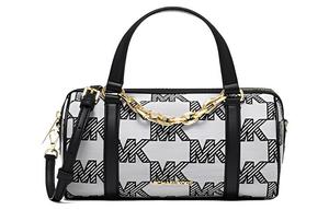 Искусственная кожа Сумка Бостон Плечевая Сумка Через Плечо Средний Размер Женская Черно-Серая MICHAEL KORS