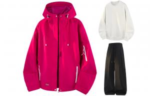 Ветровка Unisex WARRIOR, dragon fruit красный+белый+черный[free diy badge]