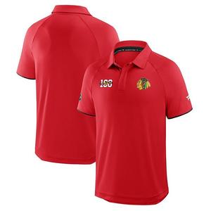 Мужская красная поло Chicago Blackhawks Authentic Pro Rink Centennial Raglan Fanatics
