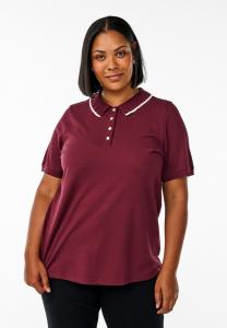 Поло Zizzi MIT STRASSSTEINEN UND RÜSCHENDETAILS, Port Royal Comb/Dark Red