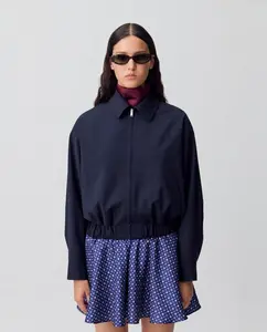 Женская оверсайз куртка на молнии Claudie Pierlot, темно-синий