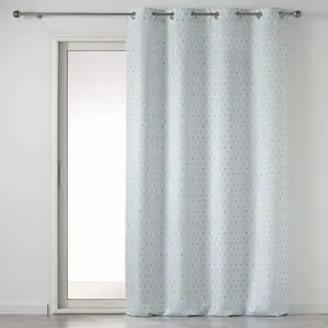 Занавеска с люверсами 140 x 260 см, полиэстер с принтом, синий - Douceur d'intérieur Douceur d'interieur