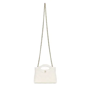 CHANEL Полированная кожаная сумка через плечо женская белая