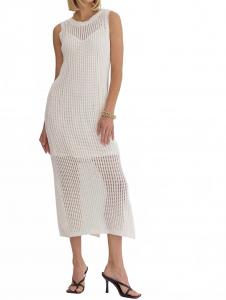 Вязаное платье миди без рукавов кремового цвета Entro