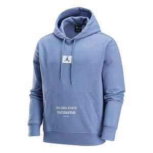 Худи Air Jordan Golden State Warriors Courtside NBA Fleece Pullover Hoodie Asia Sizing 'Ashen Slate', синий
