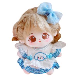 Милый и очаровательный хлопковый пупс, пушистая гуманоидная кукла для переодевания, плюшевая кукла высотой 20см Handsome, лазурный