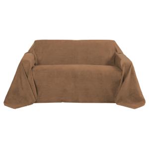 Покрывало romantica под замшу 210/280 см темно-коричневое Beautissu, темно/коричневый