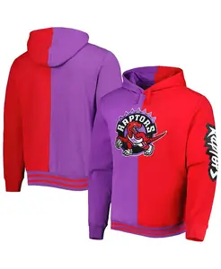 Мужская фиолетово-красная толстовка с капюшоном Toronto Raptors Hardwood Classics Split Pullover Hoodie Mitchell & Ness
