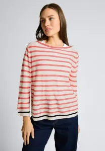 Свитер-Пуловер Tom Tailor, Coral/Offwhite/Navy Stripe