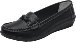 Женские универсальные оксфорды с декоративным бантом, удобные туфли на невысоком танкетке, из искусственной кожи, без застежки Ctreela, Black