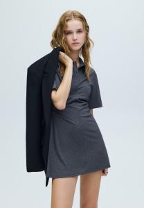 Платье PULL&BEAR DRAPED POLO COLLAR, Light Grey