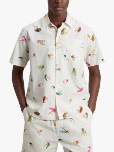 Хлопковая поплиновая рубашка Regular Fit с принтом Hook WOOLRICH, White Hook