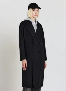 Классическое двубортное пальто свободного кроя Calliope, Ultrablack