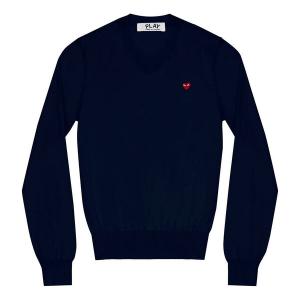 Свитер l/s basic t-shirt small red emblem 'navy' Comme Des Garcons Play, синий