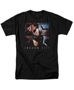 Мужская футболка с коротким рукавом Arkham City Escape Is Impossible для взрослых Batman, Black